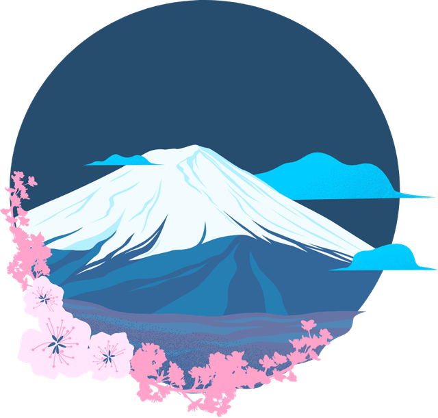 Le mont Fuji et des fleurs de cerisier